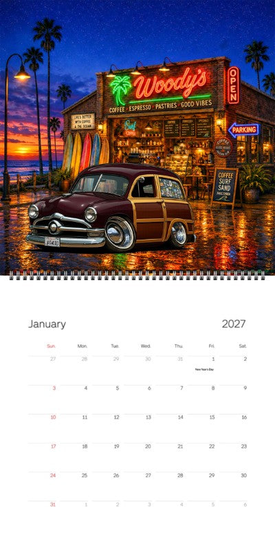 2027 Woodie Neon Calendar JAGWOOD-CA