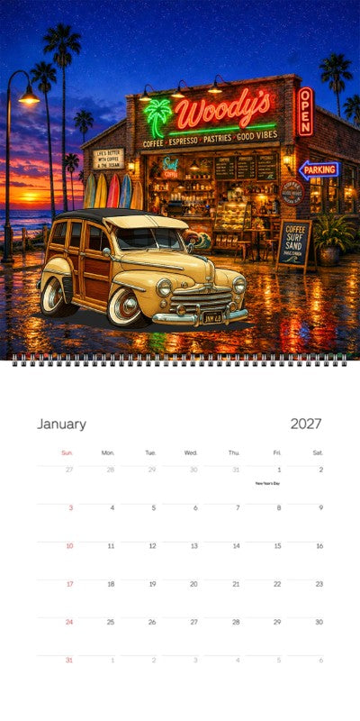 2027 Woodie Neon Calendar JNM48-CA