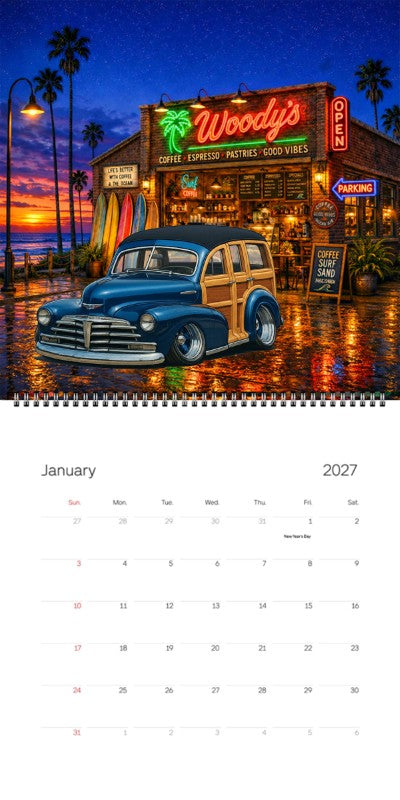 2027 Woodie Neon Calendar LOZ779-CA