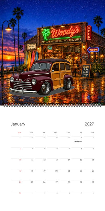 2027 Woodie Neon Calendar OLD46-CA