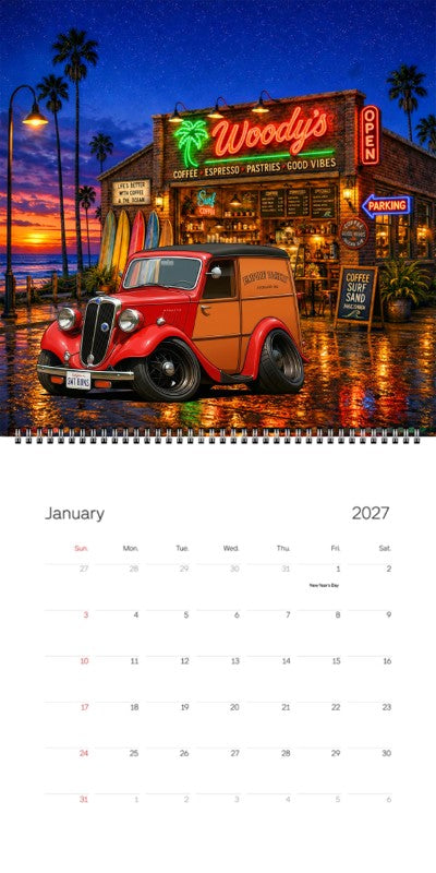 2027 Woodie Neon Calendar SWTBUNS-CA