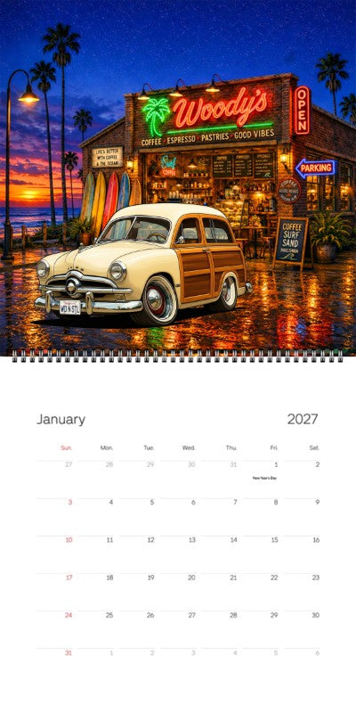 2027 Woodie Neon Calendar WDNSTL-CA