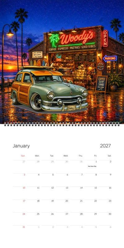 2027 Woodie Neon Calendar WDY51-CA