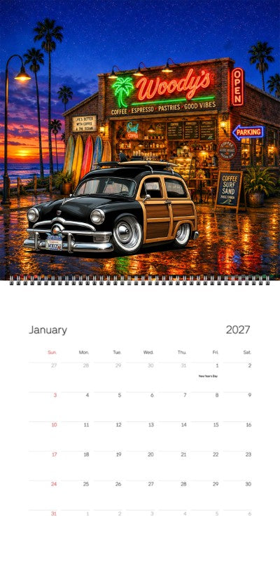 2027 Woodie Neon Calendar WOOD50-CA