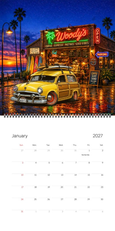 2027 Woodie Neon Calendar WOODY51-CA