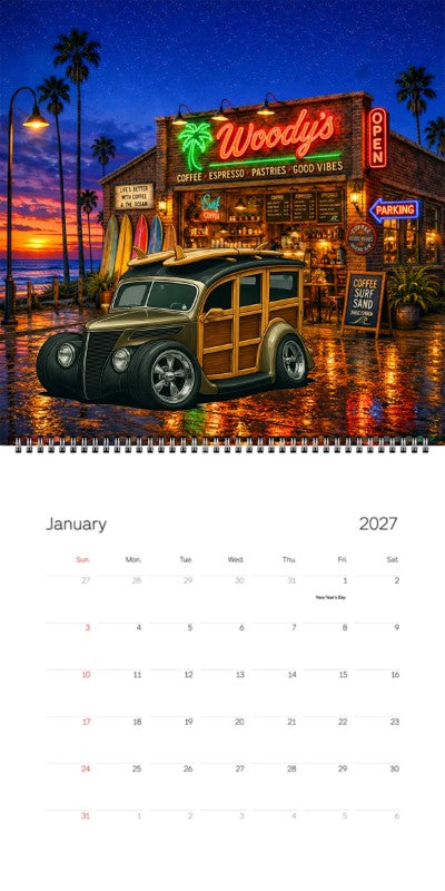 2027 Woodie Neon Calendar WUDN37-CA
