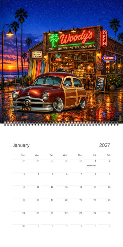 2027 Woodie Neon Calendar WUDZUP-CA