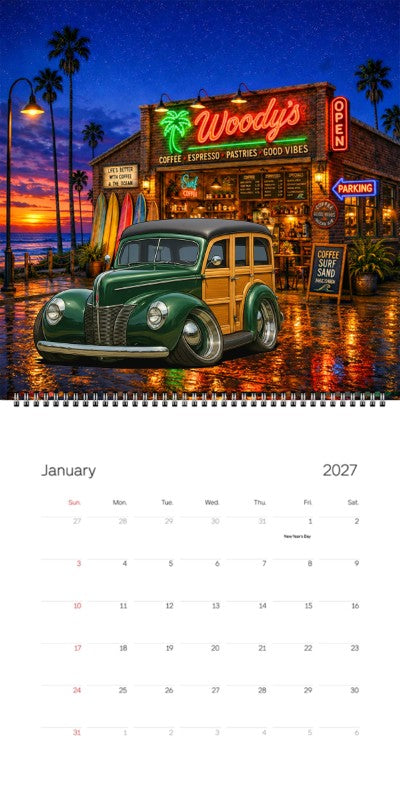 2027 Woodie Neon Calendar WYWOODY-CA