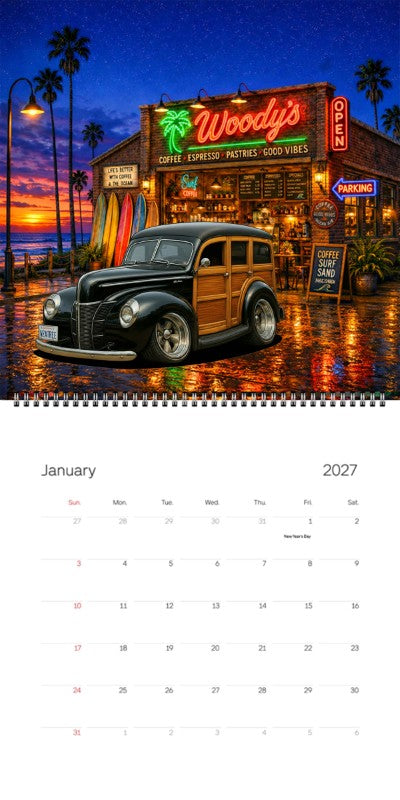 2027 Woodie Neon Calendar WZATREE-CA