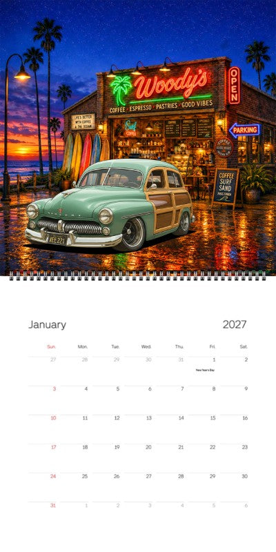 2027 Woodie Neon Calendar XEE221-CA