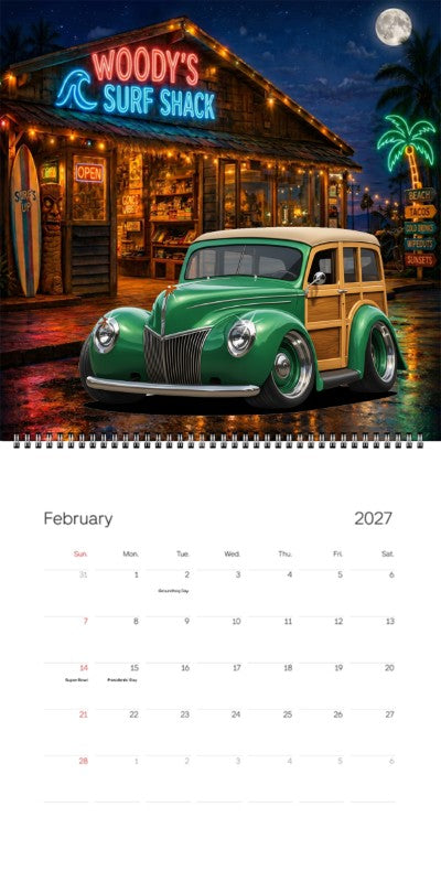 2027 Woodie Neon Calendar 100001-XX