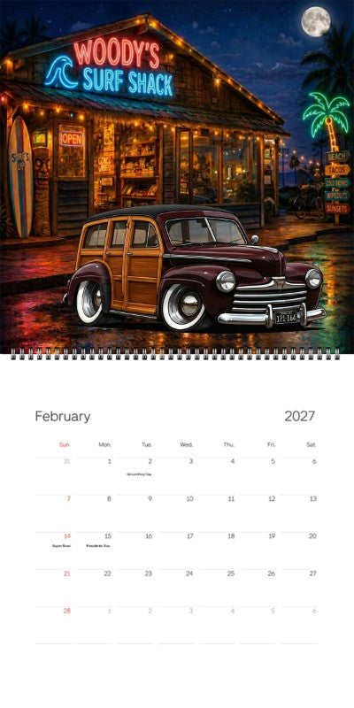 2027 Woodie Neon Calendar 121164-CA