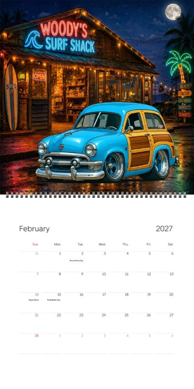 2027 Woodie Neon Calendar 153BPQ-CA