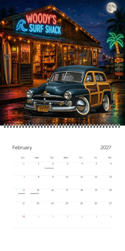 2027 Woodie Neon Calendar 18K525-CA