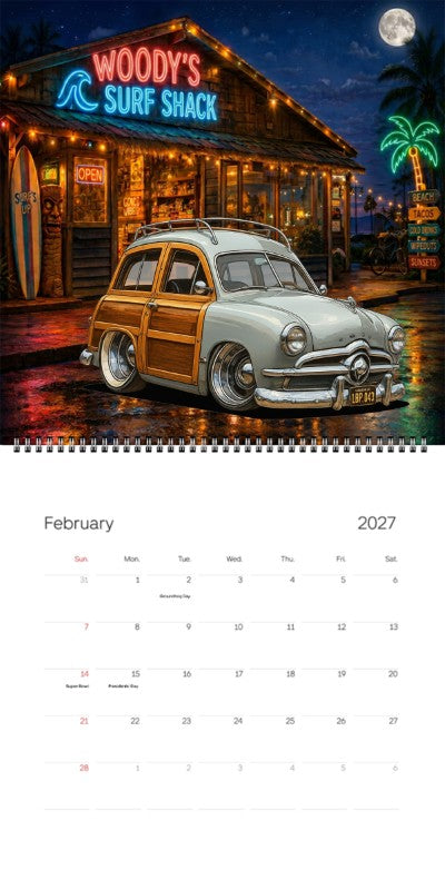 2027 Woodie Neon Calendar 1BP043-CA