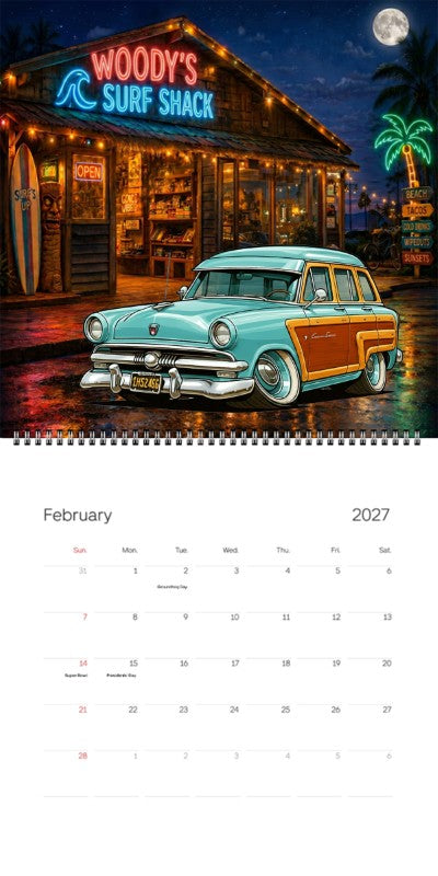 2027 Woodie Neon Calendar 1H52466-CA