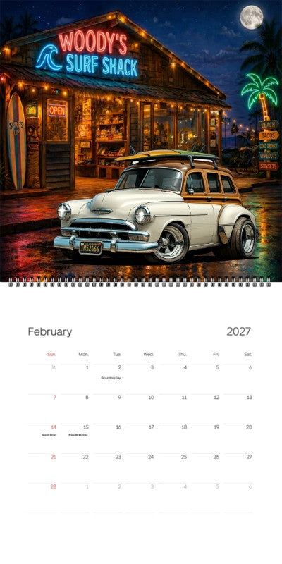 2027 Woodie Neon Calendar 1K71963-CA
