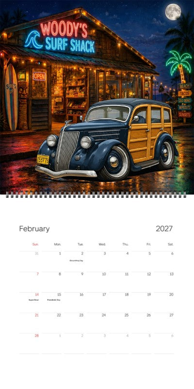 2027 Woodie Neon Calendar 1S3773-CA