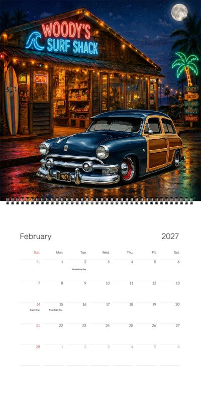 2027 Woodie Neon Calendar 1T98073-CA