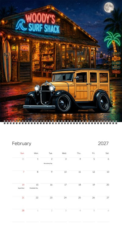 2027 Woodie Neon Calendar 200002-XX