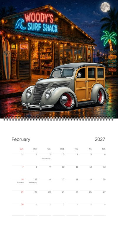2027 Woodie Neon Calendar 200003-XX
