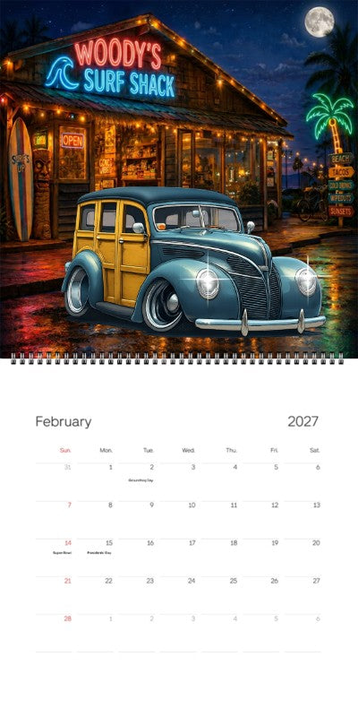 2027 Woodie Neon Calendar 200004-XX