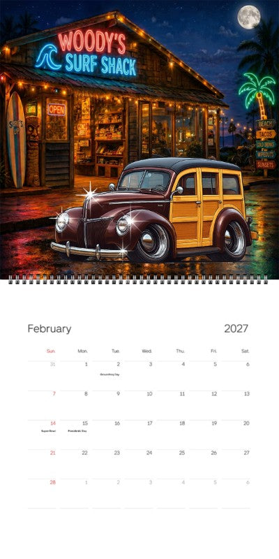2027 Woodie Neon Calendar 200005-XX