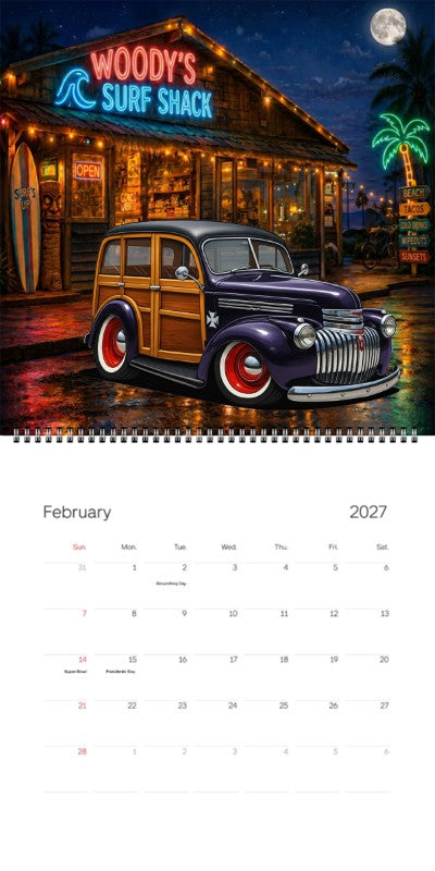 2027 Woodie Neon Calendar 200007-XX