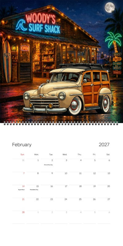 2027 Woodie Neon Calendar 200008-XX