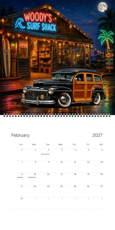 2027 Woodie Neon Calendar 200009-XX