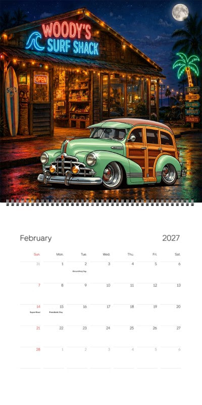 2027 Woodie Neon Calendar 200010-XX