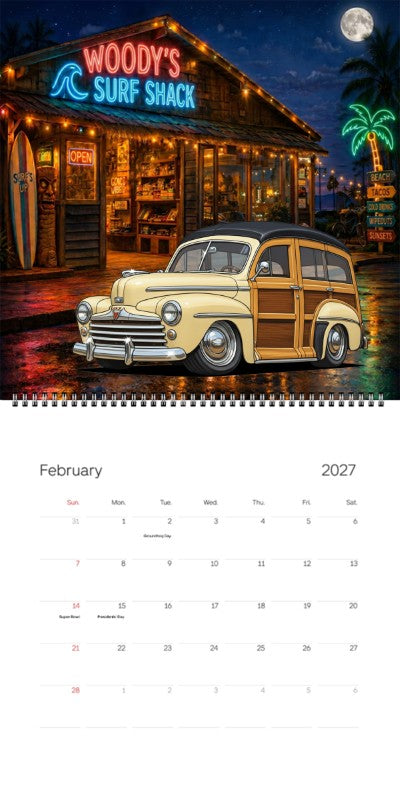 2027 Woodie Neon Calendar 200011-XX