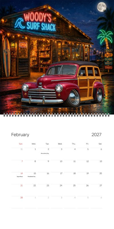 2027 Woodie Neon Calendar 200012-XX
