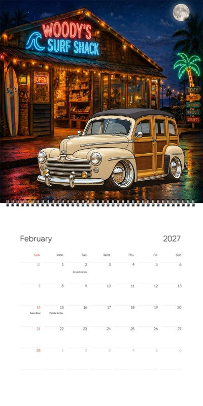 2027 Woodie Neon Calendar 200013-XX