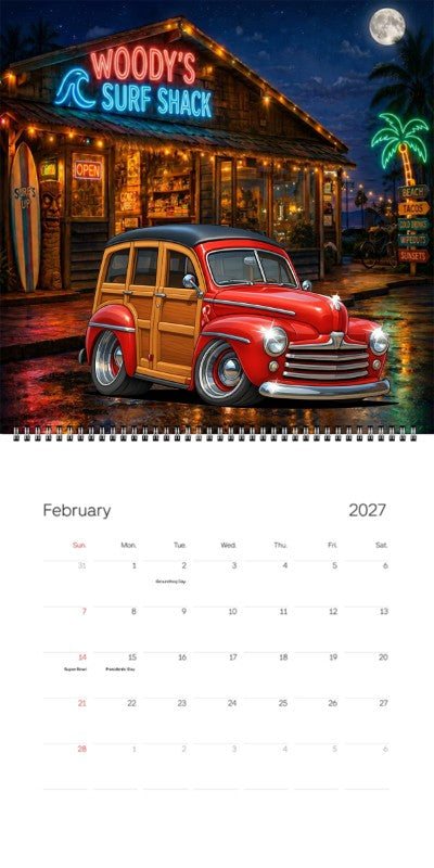 2027 Woodie Neon Calendar 200014-XX