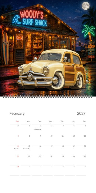 2027 Woodie Neon Calendar 200015-XX