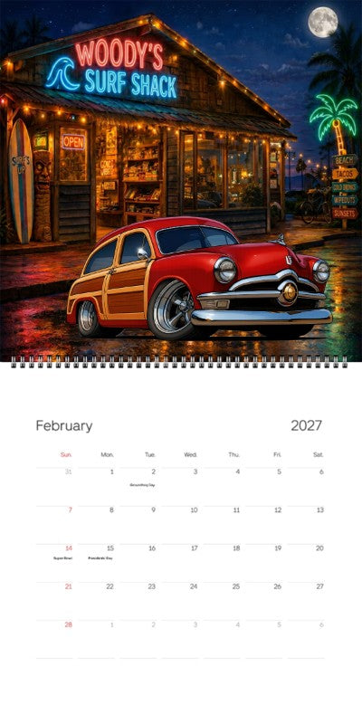 2027 Woodie Neon Calendar 200016-XX