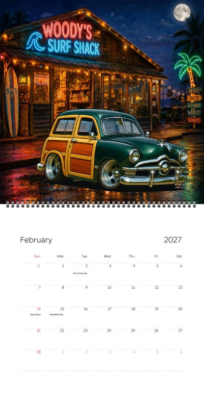 2027 Woodie Neon Calendar 200017-XX