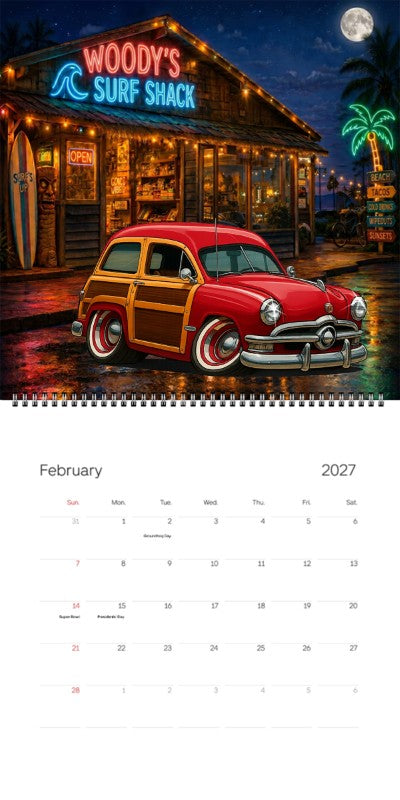 2027 Woodie Neon Calendar 200018-XX
