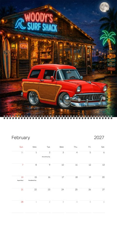 2027 Woodie Neon Calendar 200021-XX