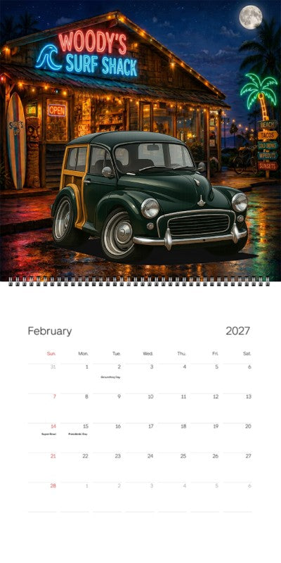 2027 Woodie Neon Calendar 200023-XX