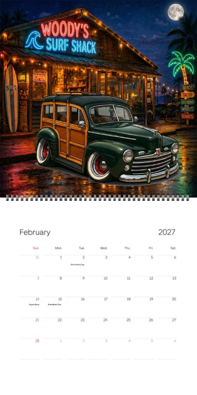 2027 Woodie Neon Calendar 25R667-CA