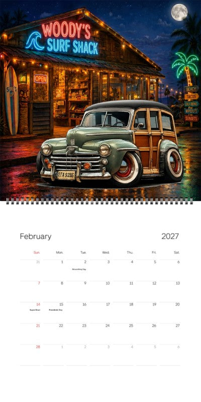 2027 Woodie Neon Calendar 27A9286-CA