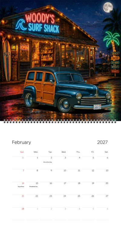 2027 Woodie Neon Calendar 2ABX738-CA