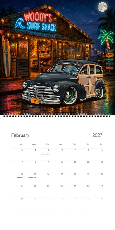 2027 Woodie Neon Calendar 2F6487-CA
