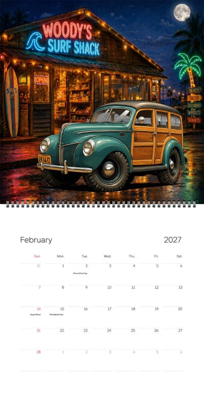 2027 Woodie Neon Calendar 2K1472-CA