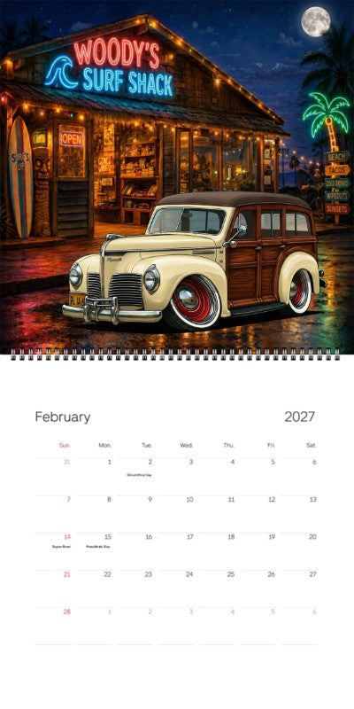 2027 Woodie Neon Calendar 2L14664-CA