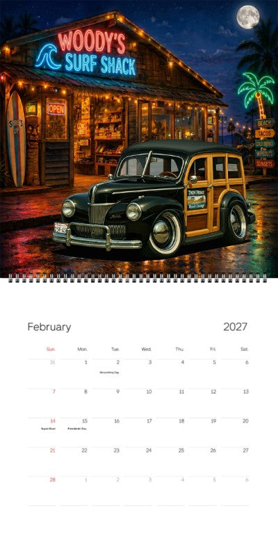 2027 Woodie Neon Calendar 2NTV291-CA