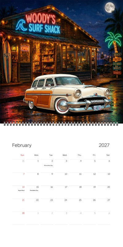 2027 Woodie Neon Calendar 2ROSIE-OR