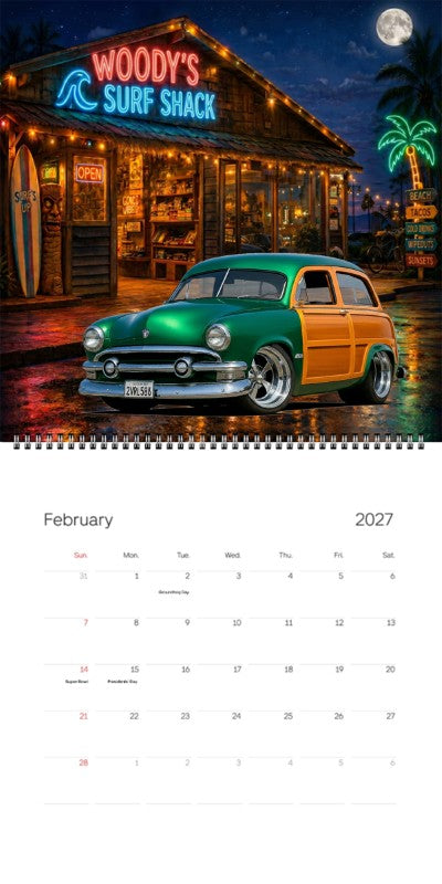 2027 Woodie Neon Calendar 2VRL586-CA